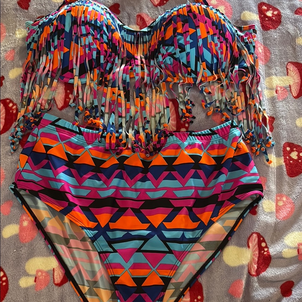 Colorful Fringe Bikini Set